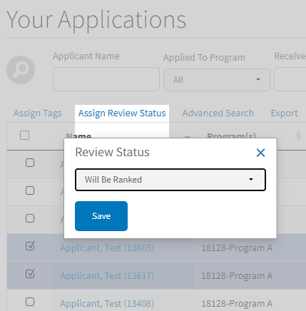 Assign Review Status